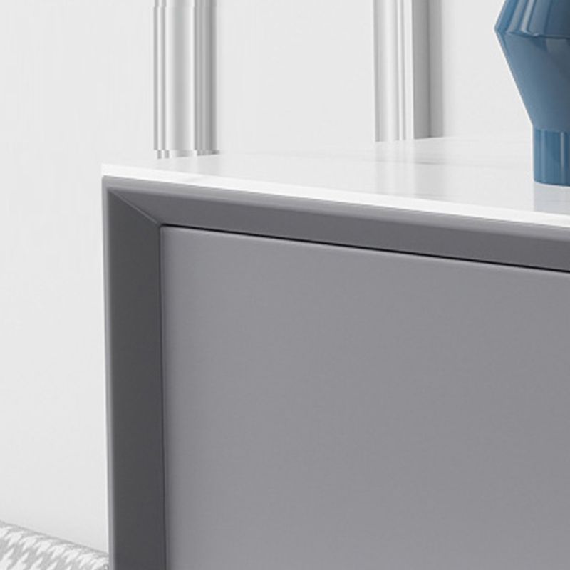 Contemporary Storage Chest Stone Bedroom Chest with Black Legs