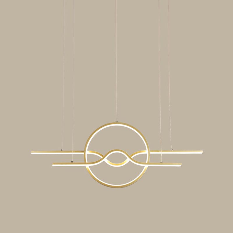 Idee di illuminazione dell'isola geometrica moderna lampadario metallo 3 luci del soffitto isola per sala da pranzo