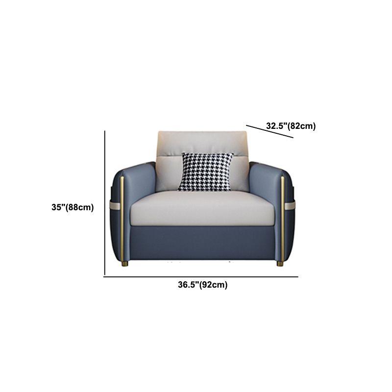 Contemporary Convertible Faux Leather Square Arm Bed Settee with Pillows