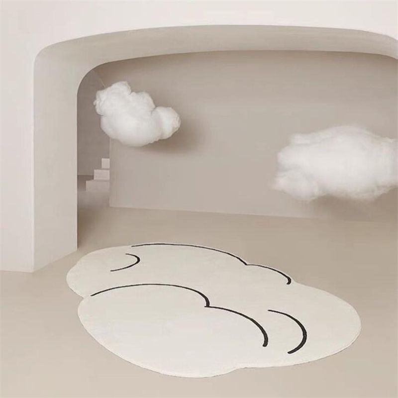 Irregular Cloud Shape Rug Living Room Carpet Polyester Washable Area Rug