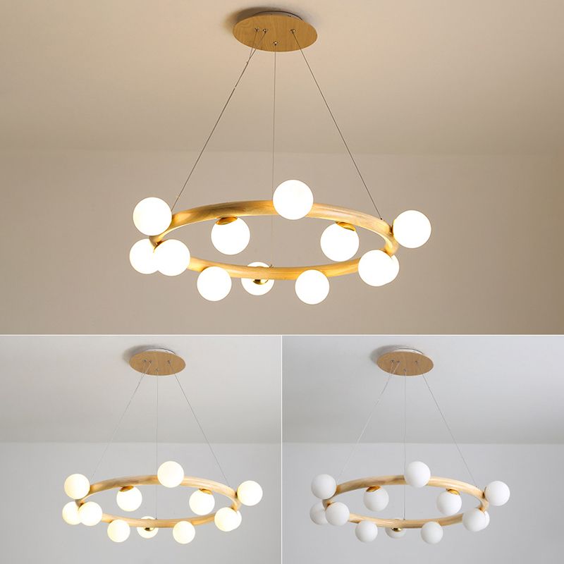 Lampada del lampadario contemporaneo a golf lampada a sospensione in legno per soggiorno