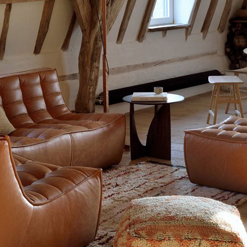 Contemporary Solid Wood Side Table Pedestal Round Living Room Table