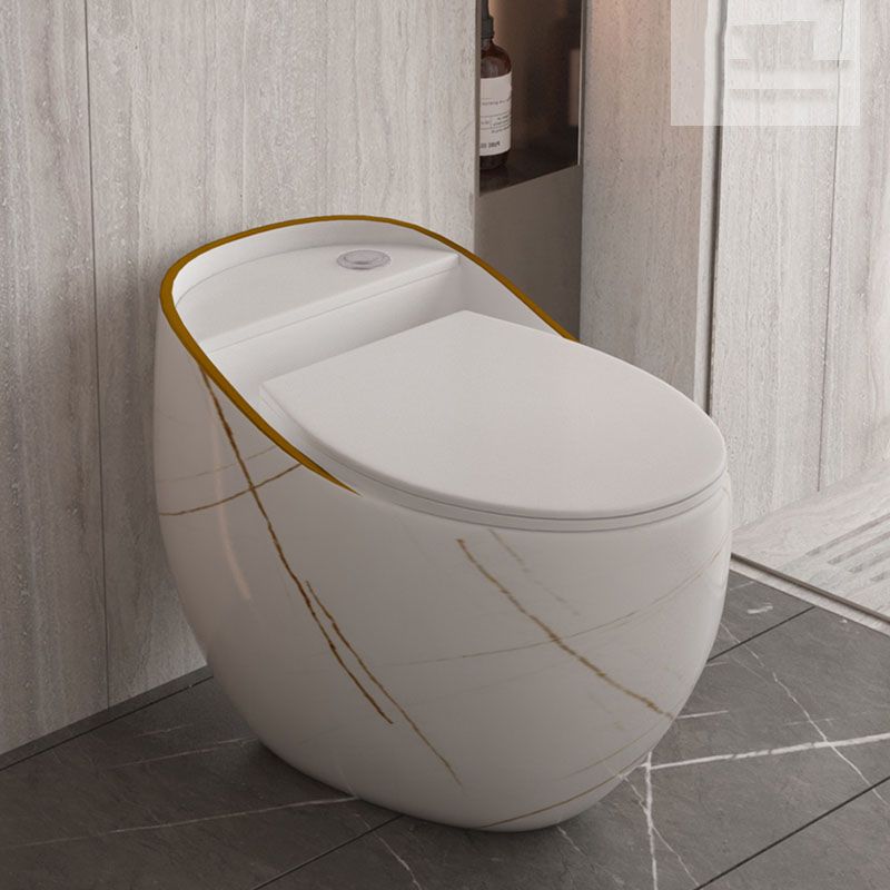 Concealed Tank Toilet Modern Siphon Jet One-Piece Toilet with Slow Close Seat