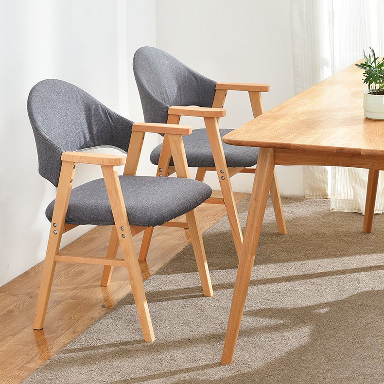 Silla de comedor de madera de estilo moderno con respaldo abierto, sillón lateral de comedor para cocina