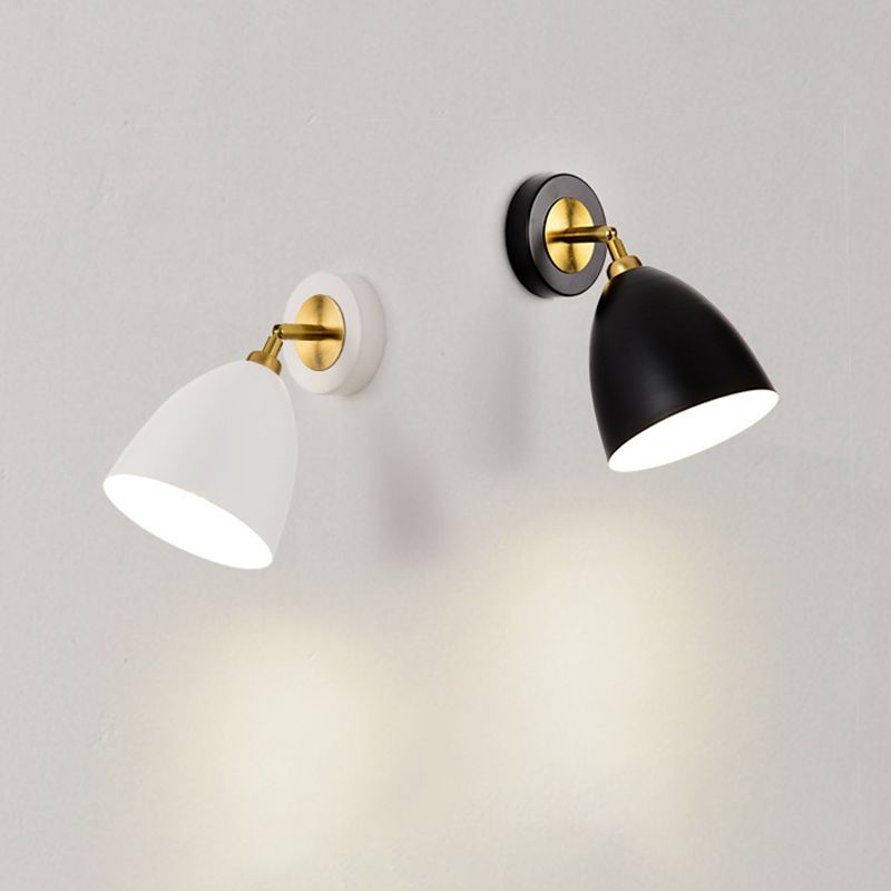 Nordic Style Iron Wall Light Cone Shape Adjustable Wall Lamp for Living Room