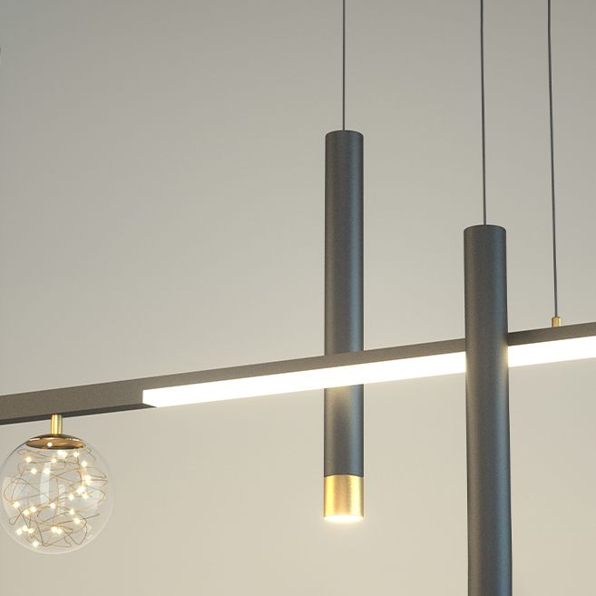 Modern Pendant Chandelier Geometric Island Lighting Fixtures Metal Chandelier for Dining Room