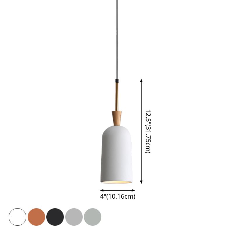 Lumo a sospensione singolo industriale Light Macaron Metal Hanging Lampada con tonalità di resina colorata