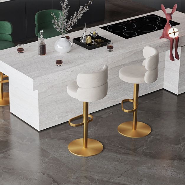Gold Legs Glam Bar Stools Living Room Upholstered Counter Chair