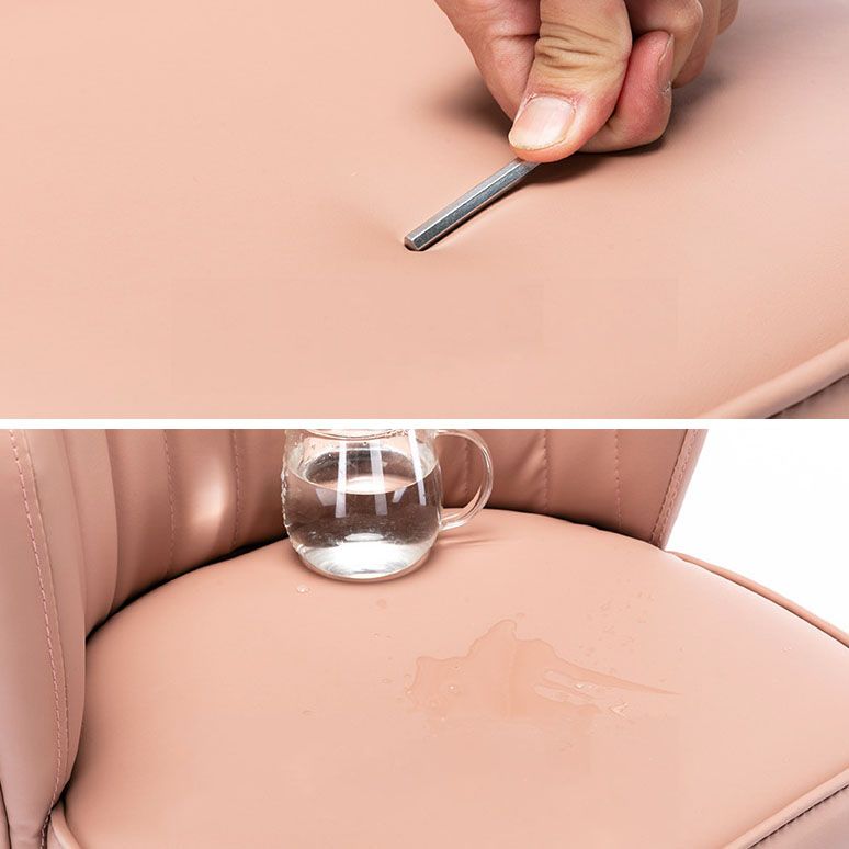 Scandinavian Footrest Checkout Counter Stool Matte Finish PU Leather Barstool