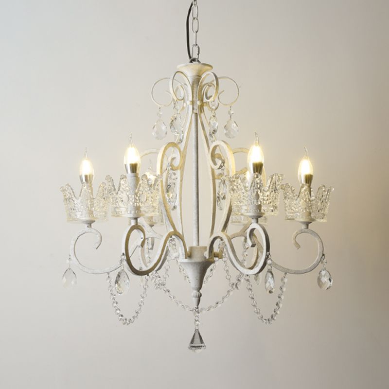 Candelabra Metall Deckenbeleuchtung Vintage Wohnzimmer Kronleuchterleuchte mit Kristallkronendekoration