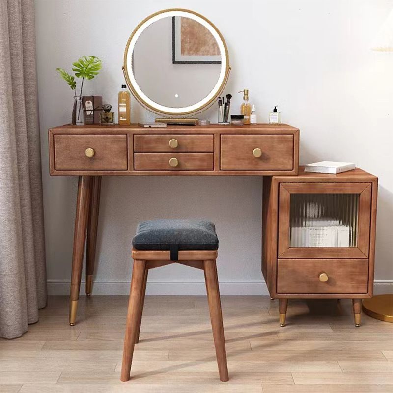 Solid Wooden Vanity Table Drawers Simple Makeup Vanity Table