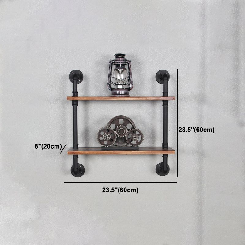 Metal Floating Bookcase Industrial Style Closed Back Shelf for Home Office