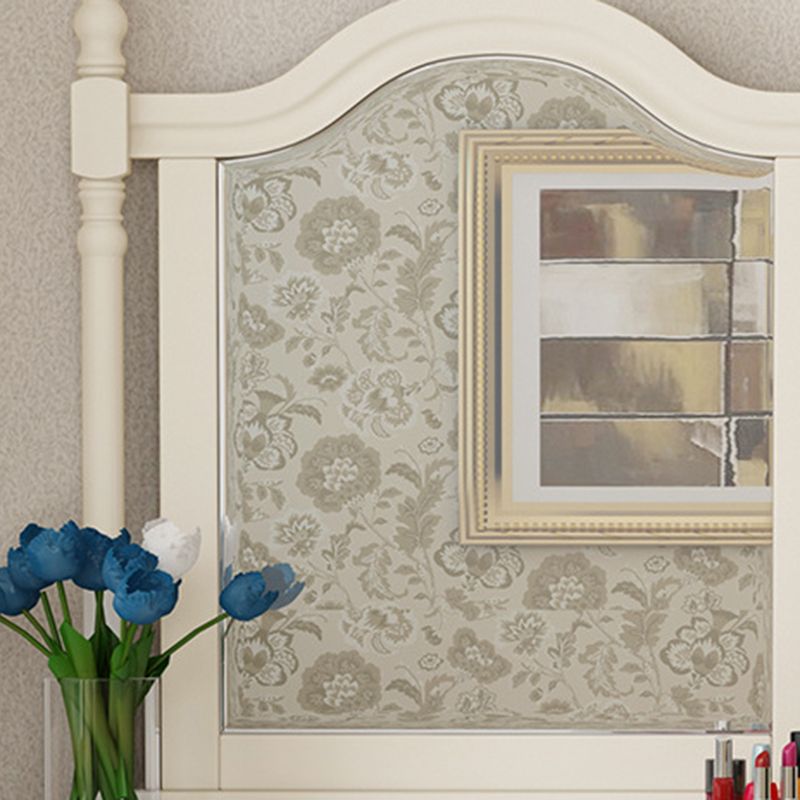 Three Piece Traditional Mirrored Vanity Set Solid Wood Dresser