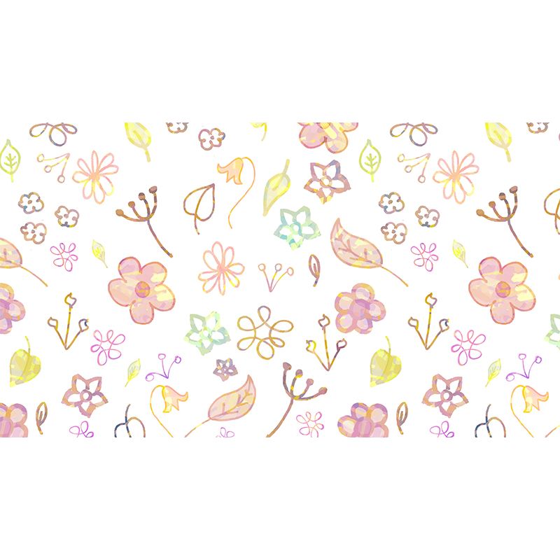 Flower Pattern Wallpaper Mildew Resistant Sleeping Room Wall Mural