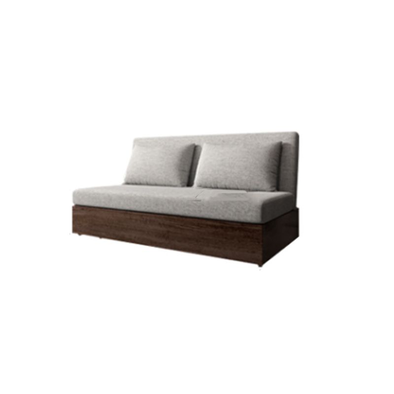 Modern Linen Seating Armless Convertible Sofa Bed with Storage