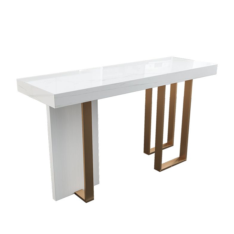 Glam Marble White Counter Height Table Rectangle Indoor Bistro Bar Table