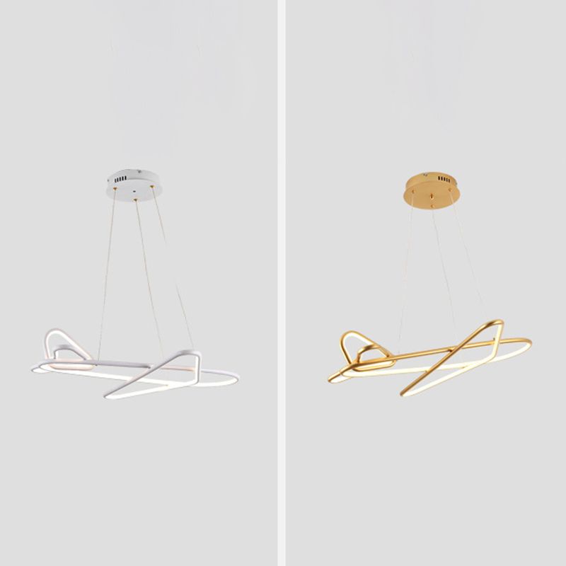 Modern Creative LED Pendant Light Lacquered Aluminium Linear Chandelier with Silicone Shade