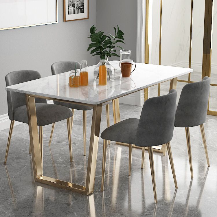 Nordic 1/2/5/7 Pieces Dining Set Rectangle Stone Dining Table for Dining Room