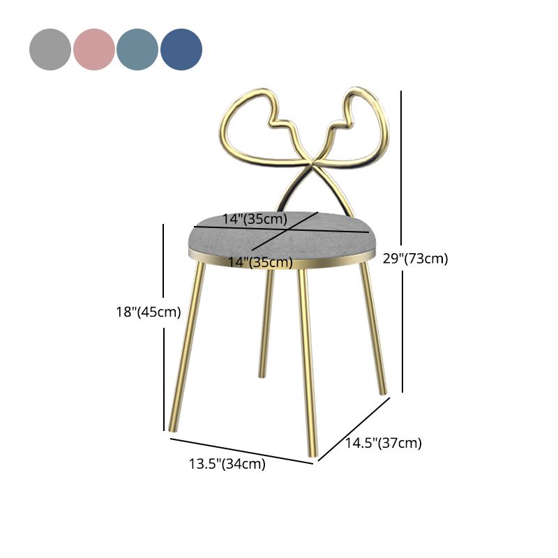 Fabric Dining Side Chair Nordic Design Armless Open Back Dining Chairs