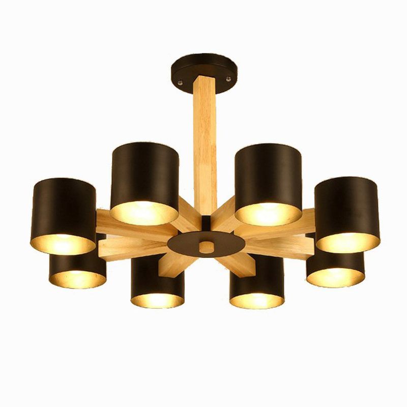 Metal Cylinder Chandelier Pendant Light Simple Style Pendant Chandelier for Living Room
