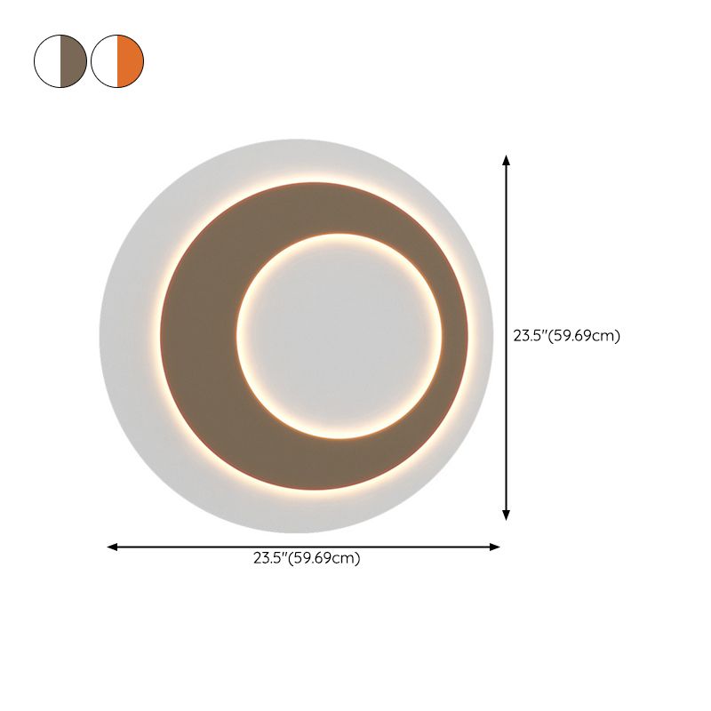 Round LED Wall Lamp 1-Light Modern Wall Mount Lamp with Acrylic Shade for Bedroom