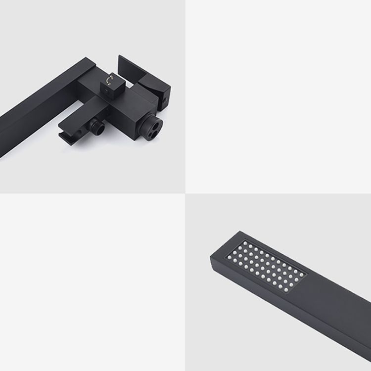 Modern Brass Freestanding Tub Filler Floor Mounted Tub Filler with Handle