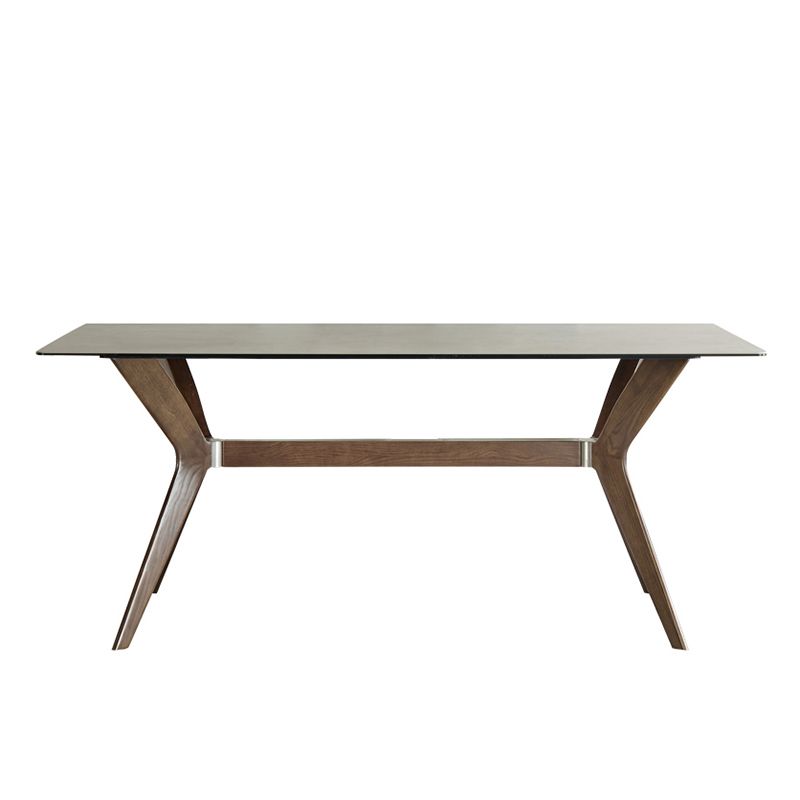 Medieval Modern Sintered Stone Top Dining Table Rectangle Kitchen Table with 4 Legs