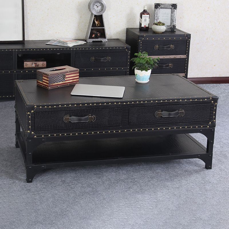 French Country Distressed Cocktail Table Wooden Coffee Table Set for Living Room