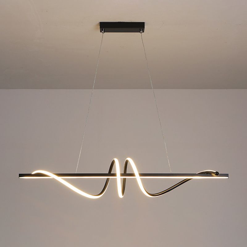 LED Kitchen Island Lighting Modern Golden/Black Ceiling Light for Foyer