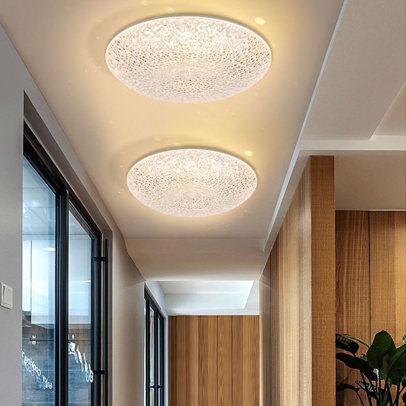 Circular Flush Mount Fixture Contemporary Crystal 1 Light Flush Light