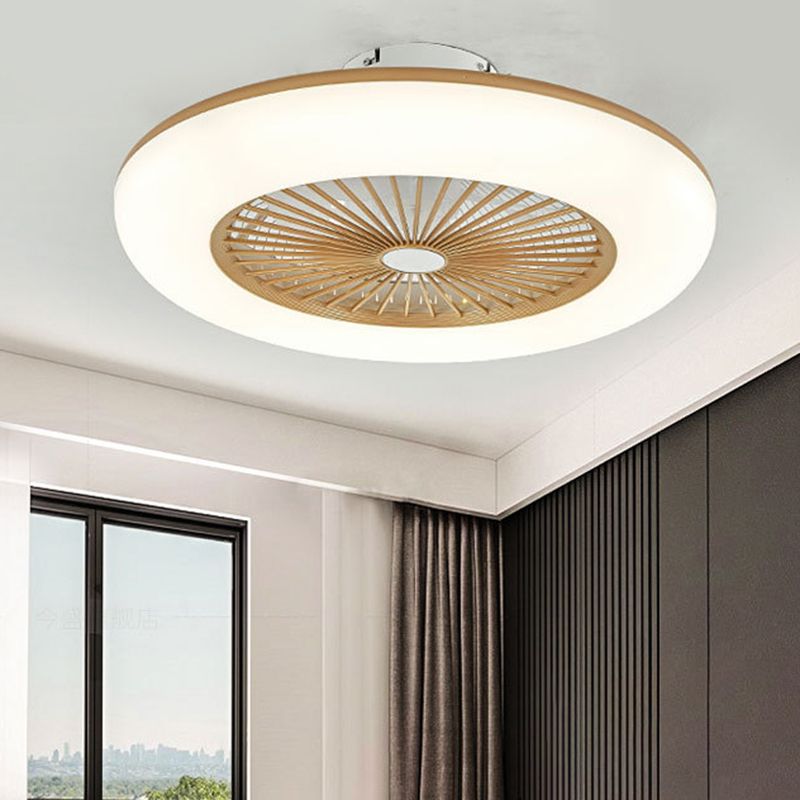 Kreisförmige Wohnheimzimmer LED Deckenlüfter Beleuchtung Metallmakaron unsichtbarer Blüterhalterung