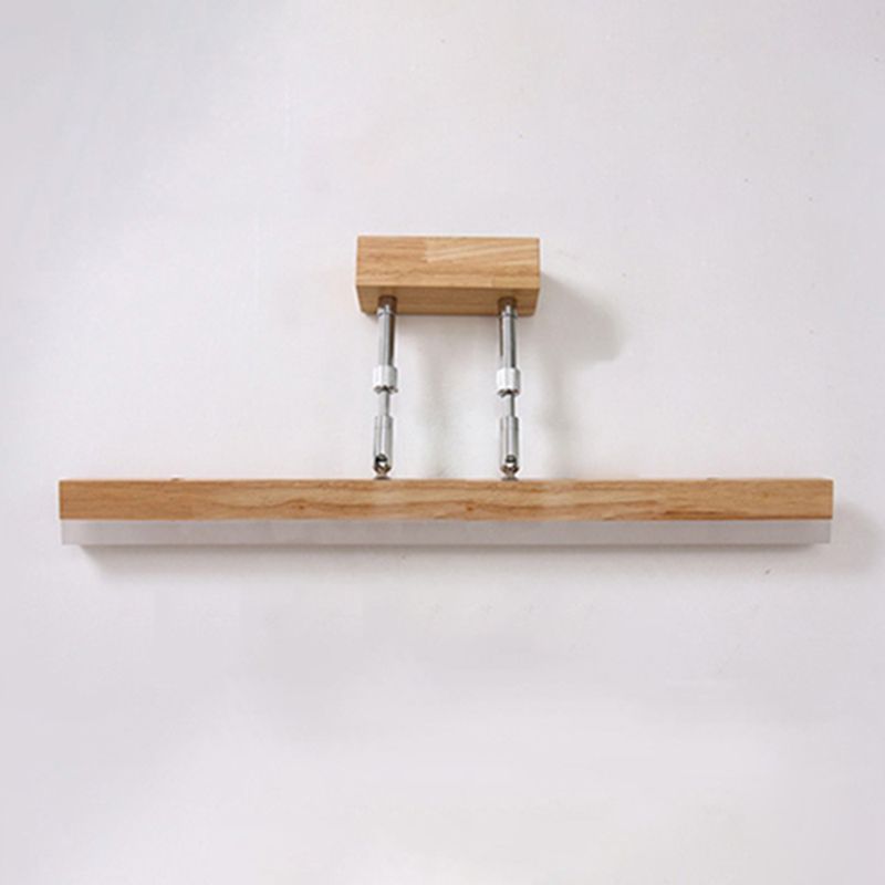 Nordic Minimalist Style Rectangular Vanity Lamp Solid Wood Single Vanity Light