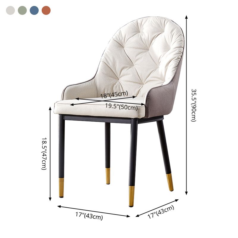 Sillas de comedor de metal de estilo nórdico, silla lateral de comedor con brazo Parsons para cocina