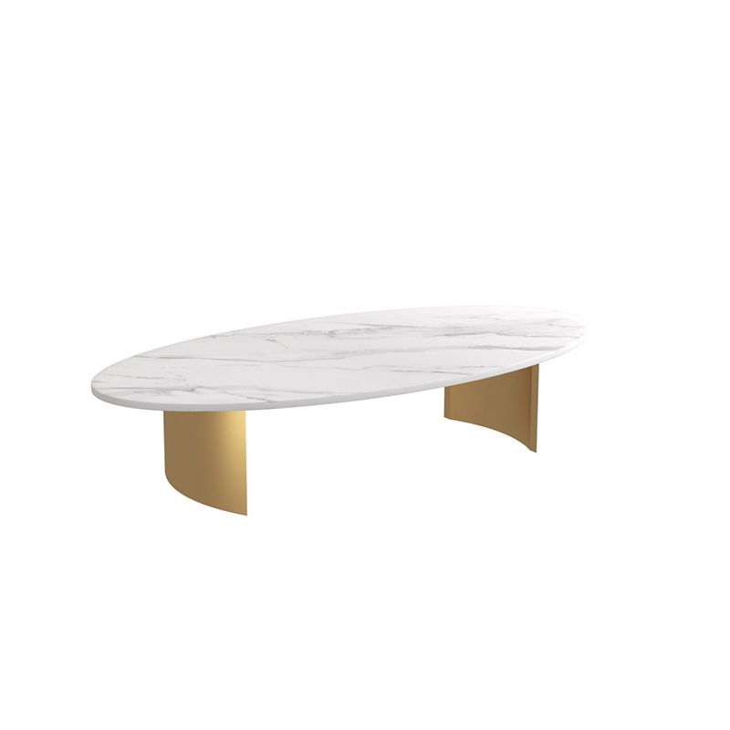 Modern Style Black Gold/white/grey Oval Coffee Table with Rock Board