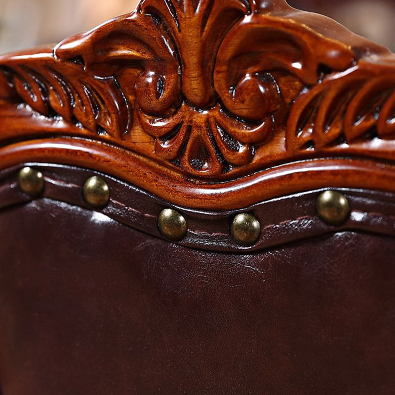 Silla de comedor de estilo tradicional, sillas laterales sin brazos de cocina con patas de madera