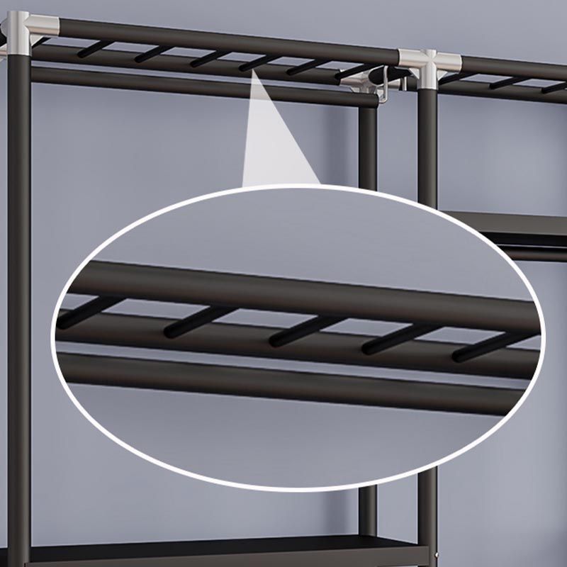 Contemporary Style Wardrobe Steel 1-Door Wardrobe Closet with Shelves