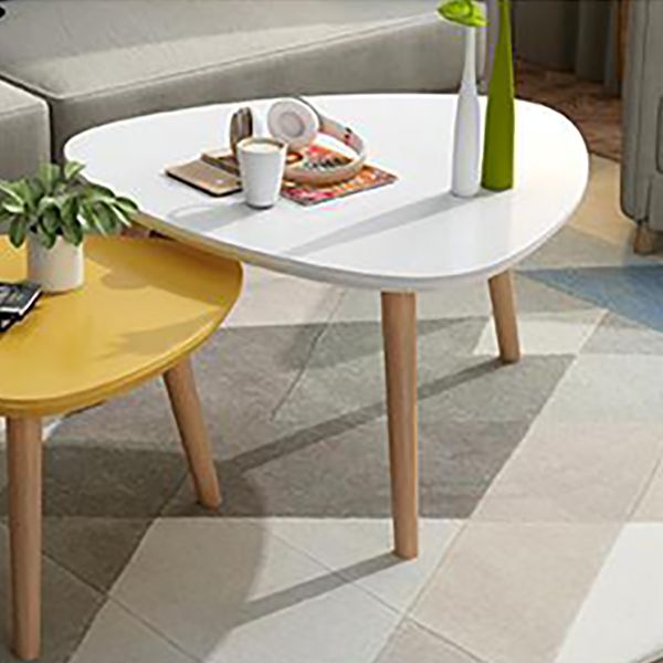 Contemporary Coffee Table Wooden 4 Legs Coffee Cocktail Table
