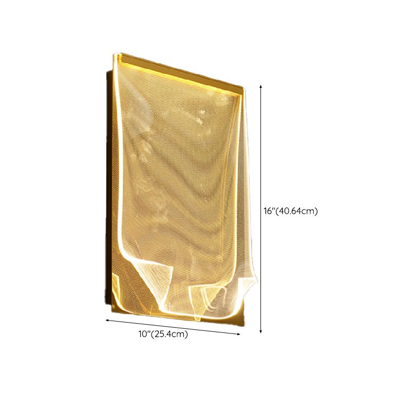 Modern Metal Wall Sconce Book Shape Wall Light with Acrylic Shade for Bedroom