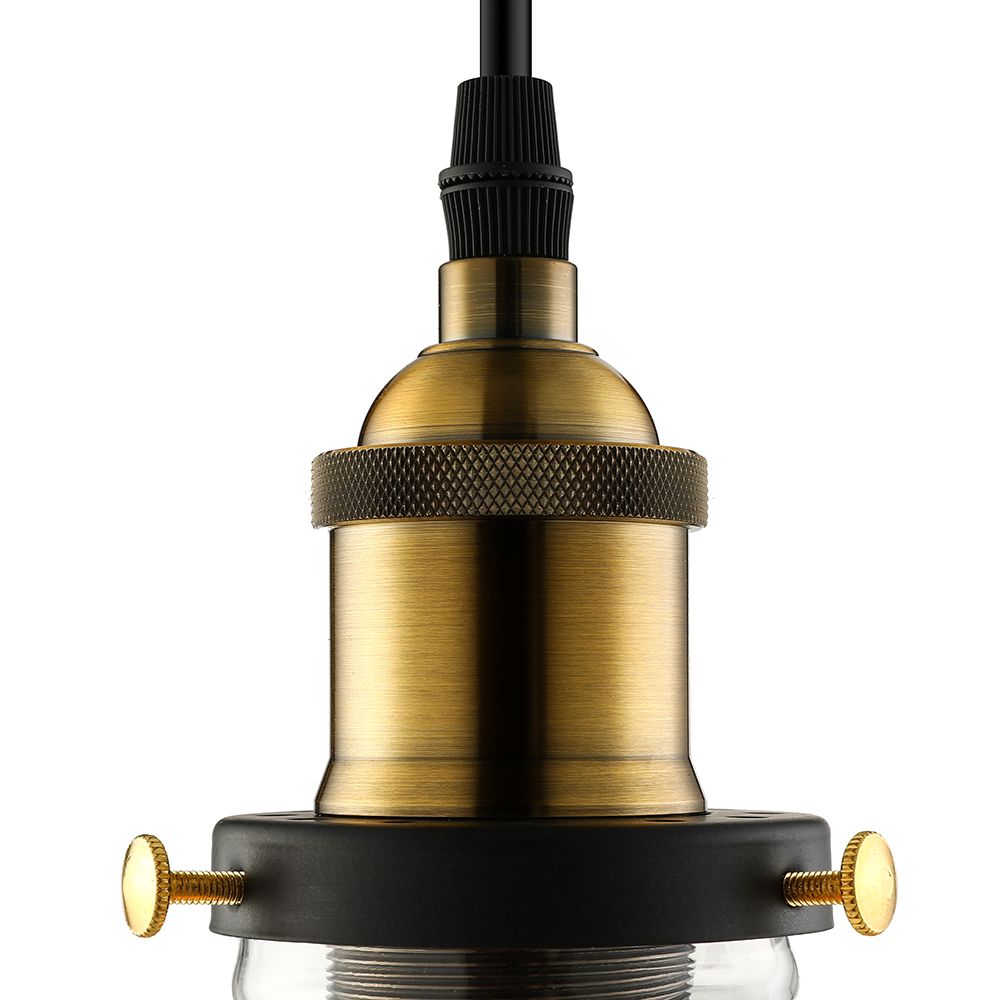 5,5 "/7" Light industriale a sospensione a cono largo 1 lampada appesa a grigio chiaro/marrone/trasparente in bronzo