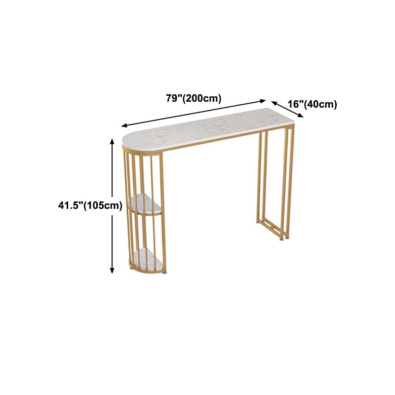 Dining Room Glam Style Bar Table Marble Top 42-inch Height Pub Table