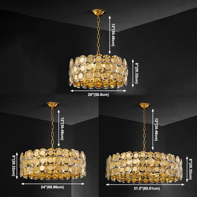 Postmoderne Multi -Head -Kronleuchterleuchten goldener Metallhängekronleuchter für Cafe