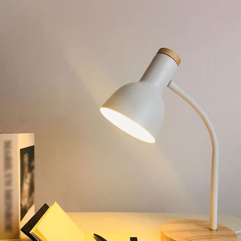 Modern Bell Shape Night Table Lamp Metal 1 Light Nightstand Lamp for Study