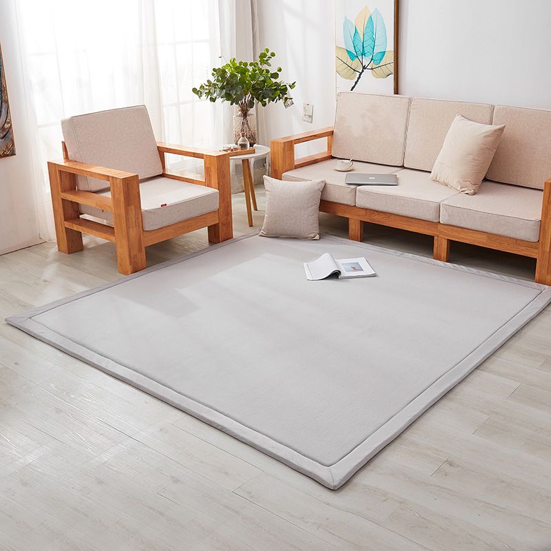 Multi Colored Living Room Rug Minimalist Plain Rug Polypropylene Non-Slip Pet-Friendly Carpet with Border