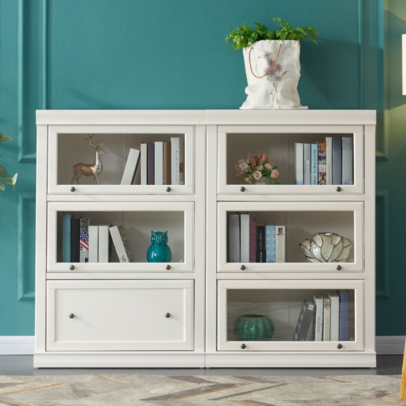 Wooden Standard Bookcase Modern Style White Colour Closed Back Bookshelf