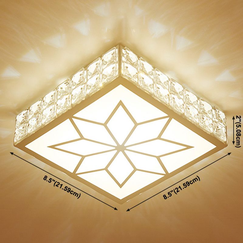 Geometric Ceiling Lamp Modern Iron 1 Light Flush Mount with Hole 2-3.5'' Dia for Aisle