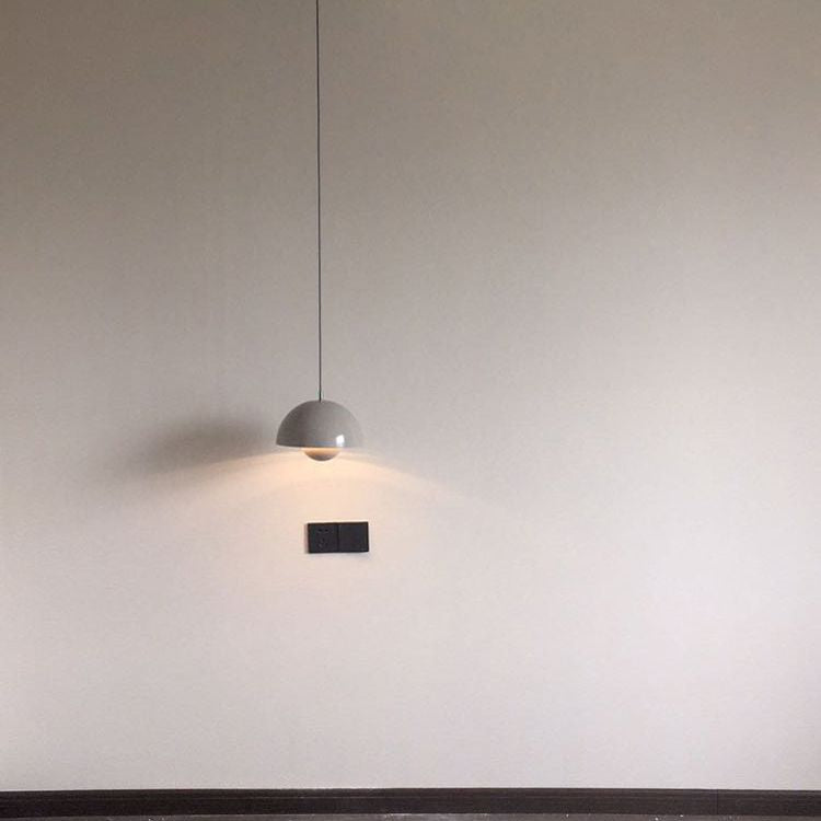 Modern Globe Pendant Ceiling Lights 1 Light Pendant with Stainless Steel Shade for Bedroom