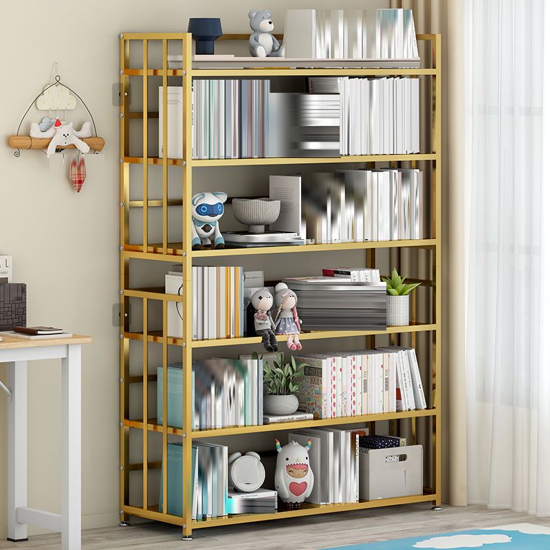 Open Back Standard Bookcase Metal Modern Bookshelf with Shelves