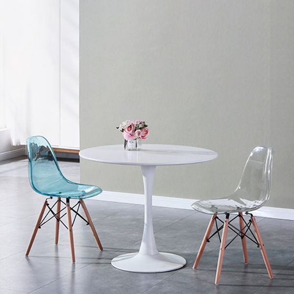 Glam Style Acrylic Side Chair Transparent Armless Dining Chairs for Home