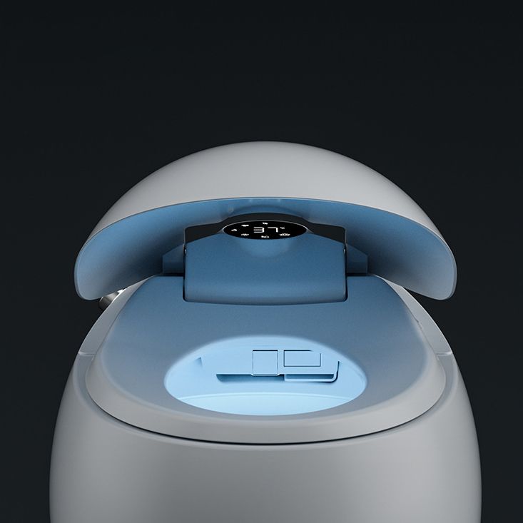 Contemporary 1-Piece Bidet Toilet Floor Mounted Round Toilet Bowl for Washroom