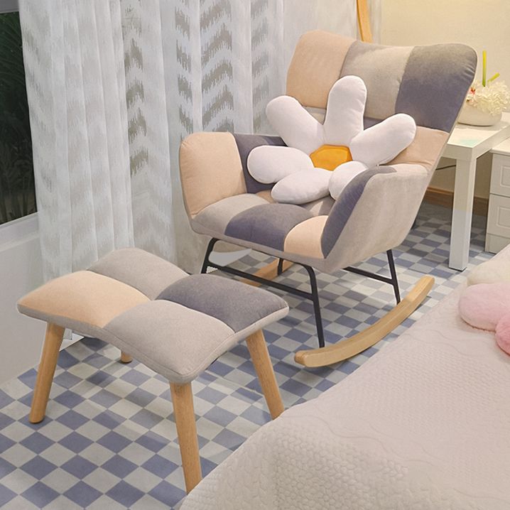 Contemporary Nursery Sofa Rocking Chair Indoor Rocking Chair with Ottoman